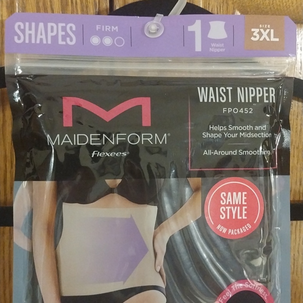 Maidenform Flexees NWT Women's Waist Nipper Shape Firm‎ Control FP0452 Black 3XL